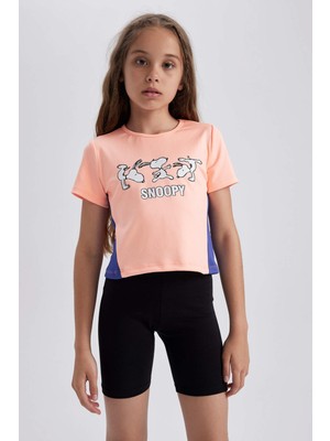 DeFacto Kız Çocuk Snoopy Kısa Kollu Tişört X7734A622SM