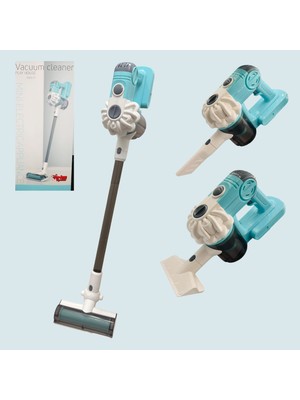 Welcomein Oyuncak Süpürge Dikey Süpürge Seti 3 Başlıklı Pilli Dyson Süpürgem