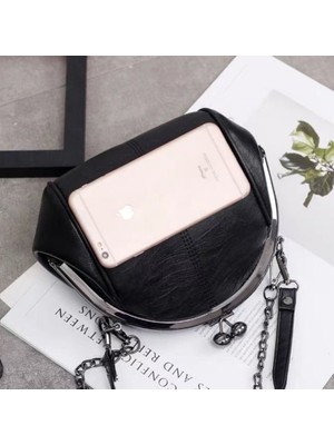 Qiuming Shop Kadın Çantası 3 Tarzı 18CMX15CMX5CM Yeni Bağbozumu Iki Saplı Kabuk Kilit Çanta Çanta Zincir Kadın Omuz Crossbody Çanta Pu Deri Tote Kadın Çanta Çantalar (Yurt Dışından)