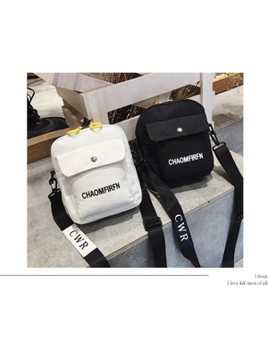 Qiuming Shop Siyah Stil Kadın Küçük Çantalar Kanvas Çantalar Kız Seyahat Öğrenci Omuz Çantaları Cep Telefonu Çantası Crossbody Çantaları (Yurt Dışından)