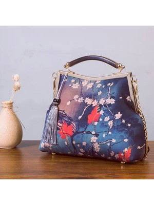 Qiuming Shop Kadın Çantası 2 Tarzı 22CMX16CMX5CM Vintage Tasarımcı Kilit Kabuk Çanta Saf El Yapımı Çanta Saçak Zincir Kadın Omuz Crossbody Çanta Lady Kadın Çanta Iyi Çanta (Yurt Dışından)