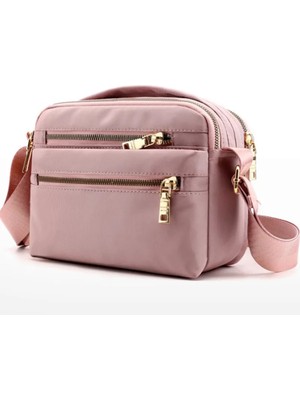 Qiuming Shop Koyu Mavi 22X16X9CM Stili Kadın Naylon Omuz Çantası Su Geçirmez Çok Cep Fermuarlı Çanta Lüks Çanta Kadın Tasarımcı Bolsa Feminina Sac Için Crossbody Çanta (Yurt Dışından)