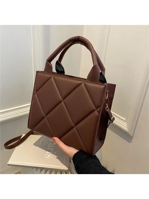 Qiuming Shop Yeşil Stil 23X19X10CM 2022 Yeni Bahar Kadın Omuz Çantası Trendy Ekose Pu Deri Crossbody Çanta Moda Bayan Çanta Tasarımcı Üst Kolu Çanta (Yurt Dışından)