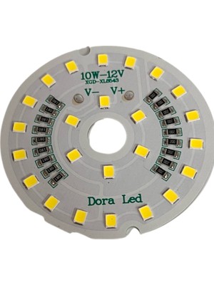 Dora Led 12Volt 10Watt Smd 5630 Ledli Led Modül Beyaz 10mm Delik Çaplı 12V 10W Avize Ledi 56mm