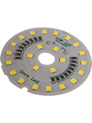 Dora Led 12Volt 10Watt Smd 5630 Ledli Led Modül Beyaz 10mm Delik Çaplı 12V 10W Avize Ledi 56mm