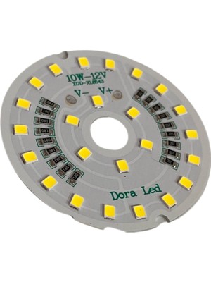 Dora Led 12Volt 10Watt Smd 5630 Ledli Led Modül Beyaz 10mm Delik Çaplı 12V 10W Avize Ledi 56mm