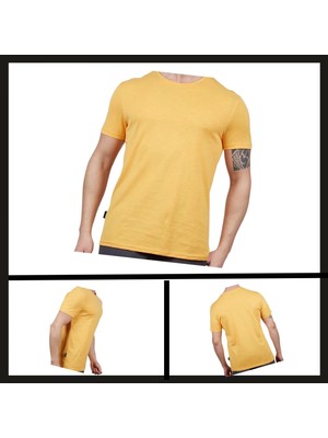 Uyguna-Yakala Hardal (600400) Alpinist Basic Erkek Pamuklu T-SHIRT-TSH.443