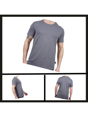 Uyguna-Yakala Antrasit (600400) Alpinist Basic Erkek Pamuklu T-SHIRT-TSH.440