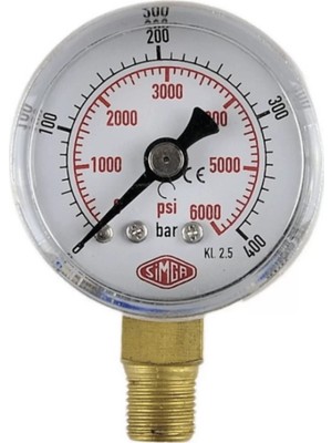 Elites Ø 63 - 0 - 16 Bar 1/4 Alttan Çıkışlı Kuru Tip Manometre (Lisinya)