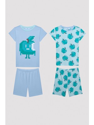 Penti Erkek Çocuk Green Apple Çok Renkli Pamuklu 2li Pijama Takımı