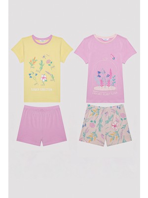 Penti Kız Çocuk Endemic Pamuklu Çok Renkli 2li Pijama Takımı
