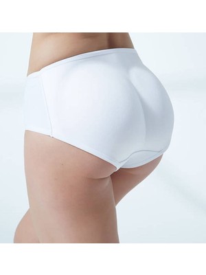 Pileli Store Beyaz Popo Şekillendirici Külot Korse - 721