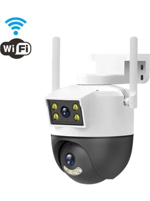 Qasul 4mp 2kameralı Gece Görüşü Hareket Algılama Sensörlü Su Geçirmez Kablosuz Dış Mekan Güvenlik Kamerası