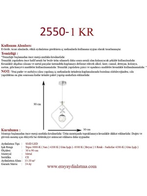 Eray Aydınlatma 2550-1 Krom LED Avize