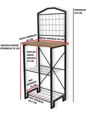 Uyan Ev Ürünleri Mutfak  Dar Çam Bango Kahve Köşesi Çok Amaçlı Stant