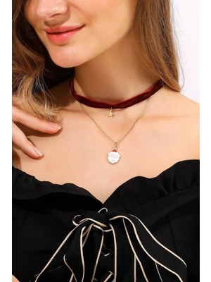 New Obsessions Yılbaşı Kadife Choker Kolye Seti 2'li Paket