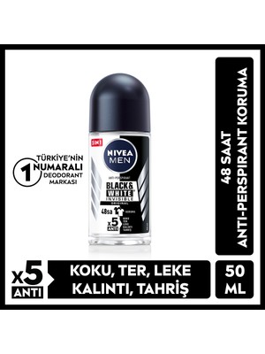 NIVEA Men Erkek Roll-on Deodorant Black&White Invisible Original 50ml