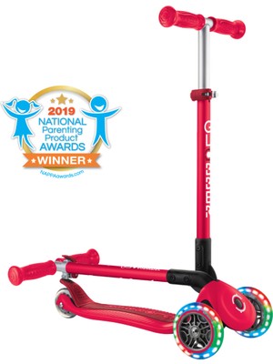 Globber Primo Katlanabilir Işıklı 3 Tekerlekli Scooter -Kırmızı