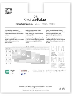 Cecilia de Rafael Eterno Super Lucido 20 Den (Ten) Rengi Kadın Külotlu Çorap