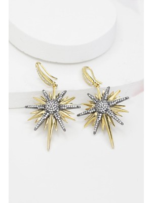 New Obsessions Zirkon Taşlı Büyük Kuzey Yıldızı Sallantılı Küpe