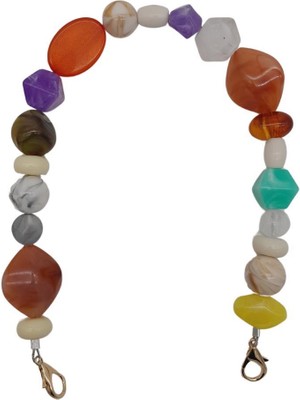 Angel Çanta Aksesuar 42 cm Renkli Akrilik Çanta Sapı No:04 Light Gold Metalli