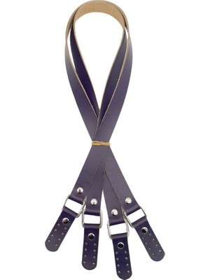 Angel Çanta Aksesuar Karedört Model Gerçek Deri Mor Renk Çanta Sapı Gümüş Metal