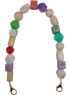 Angel Çanta Aksesuar 42 cm Renkli Akrilik Çanta Sapı No:05 Light Gold Metalli