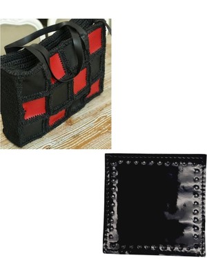 Angel Çanta Aksesuar 10X10 cm Kare Rugan Deri Siyah Renk 1 Adet