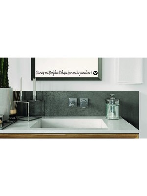Eyba Sticker Ayna Dekorasyon Sticker- Güneş Mi Doğdu Yoksa Sen Mi Uyandın ? 40CMX4CM