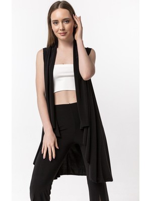 Laranor Asimetrik Kesim Salaş Yelek 38 - Siyah