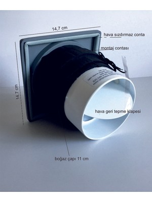 Sakoya Aspiratör Marin 01 Dekoratif Panelli, 120 lik, IP65, Sessiz Banyo, Wc, Mutfak Aspiratörü, 100 M3/h, Baca Çapı 110 Mm. Geri Tepme Valfli, Duvar ve Tavan Için Aspiratör [enerji Sınıfı A]