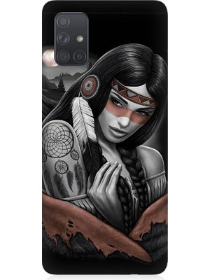 Teknomeg Samsung Galaxy A51 Uyumlu Kızılldereli Kız Dreamcatcher Desenli Silikon Kılıf