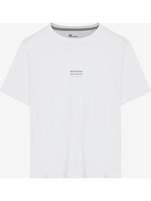 Skechers Essential M Short Sleeve  T-Shirt Erkek Kırık Beyaz  S241007-102