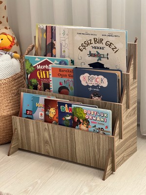 Guhef Montessori Çocuk Odası Kitaplık Raf 3 Raflı Demonte Raf Hafif