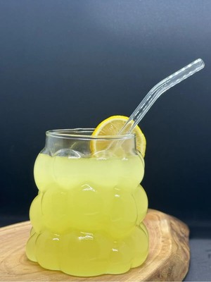 Her Şey Evinizde Pipetli Üzüm Bardak  Borosilikat Kokteyl ve Kahve Sunum Bardağı