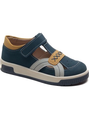 Arzen Bebe Erkek Çocuk Kapalı Sandalet Rahat Malzeme ile Lacivert - Sarı Renk Seçeneği