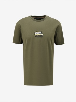 Discovery Expedition Haki Erkek Bisiklet Yaka Relaxed Baskılı T-Shirt D4SM-TST3258