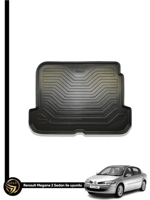 Black Gold Renault Megane 2 Sedan Space Kauçuk 3D Birebir Uyumlu Bagaj Havuzu