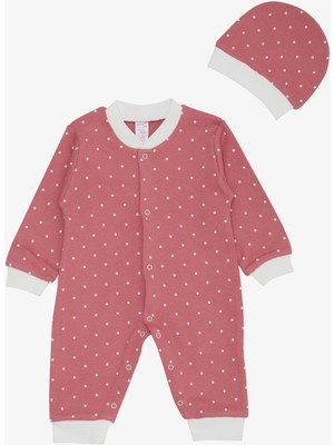 Breeze Kız Bebek Tulum Puantiyeli 0-6 Ay, Gülkurusu