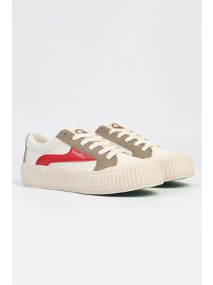 Benetton Benetton® | BNI-10105 4211 Bej-Ithal Kadın Platform Topuk Spor Ayakkabı