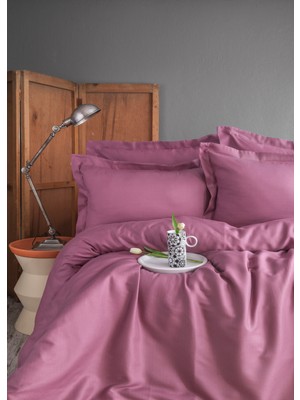 Apricitas Home  Ellie Violet Çift Kişilik %100 Bambu Pamuk Saten Nevresim Takımı