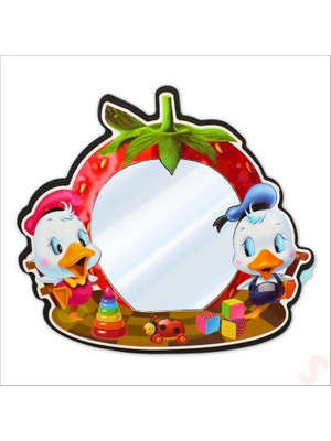 Süsle Bebek ve Parti Donald Duck Aynalı Duvar Stickerı, 33CM x 30CM