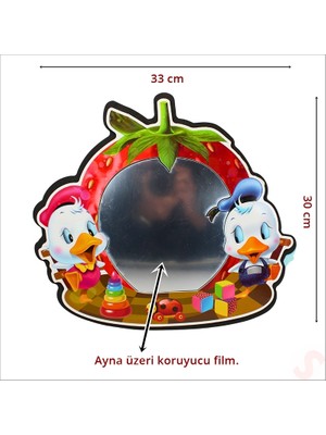 Süsle Bebek ve Parti Donald Duck Aynalı Duvar Stickerı, 33CM x 30CM