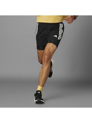 Adidas Own The Run 3 Stripes 2 In 1 Erkek Siyah Şort