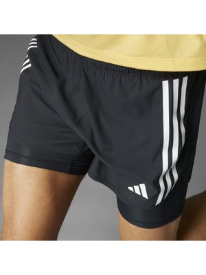 Adidas Own The Run 3 Stripes 2 In 1 Erkek Siyah Şort