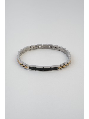 Style & Steel İki Renkli 21 Cm Çelik Erkek Bileklik