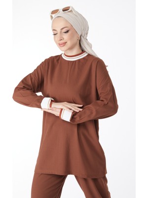 Tofisa 11402-KAHVE Tunik Pantolon