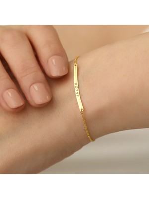 Nox Jewelry 925 Ayar Kişiye Özel Ince Plaka Kolye