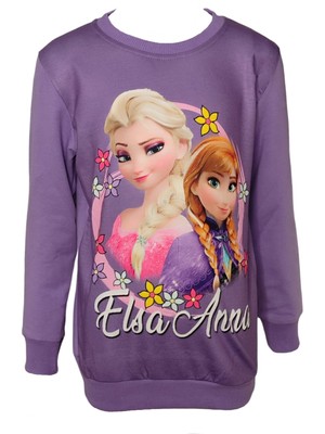 Urz Kids Elsa Ana Temalı Sweatshirt  Kız Çocuk Mevsimlik Tişört