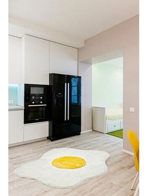 Miqna Studio Yumurta Tasarımı Desenli Halı, El Yapımı, Yıkanabilir, Kaymaz Taban, Dekoratif, Hediye, 70X120 cm